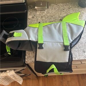 Gray and Neon Green Dog Life Jacket